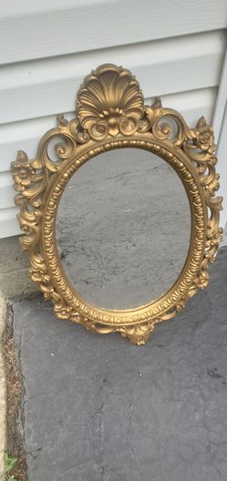 Vintage Ornate Oval Mirror