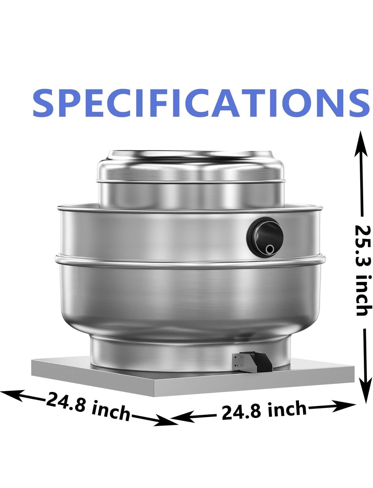 Restaurant Hood Grease Rated Exhaust Fan-Direct Drive Centrifugal Upblast Exhaust Fan 1.5HP 110 Volt Single Phase Motor 5000 CFM