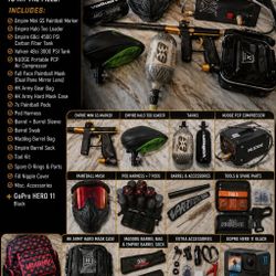 Empire Mini GS Paintball Package – Carbon Fiber Tank, Compressor, HK Army Gear – Ready to Play