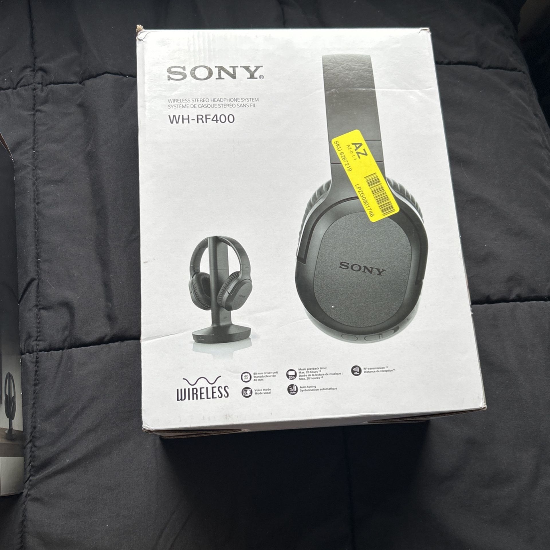 Sony WH-RF400 Wireless Stereo Headphone System, Black