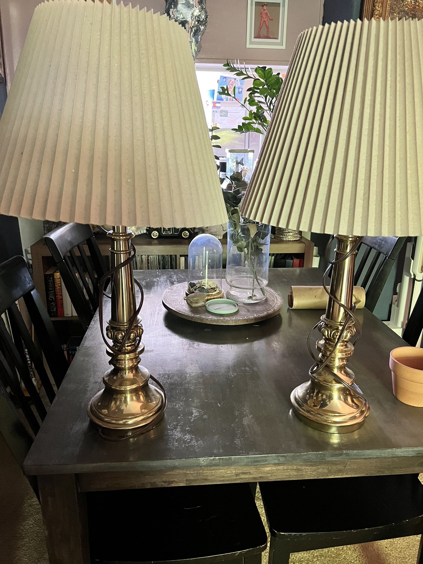 Two Gold Antique Lamps