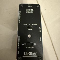 On-Stage DB200 Mini DI Box (Active w/ Cab Sim)