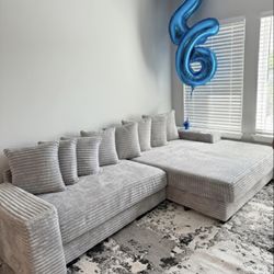 Light Grey Plush Couch 