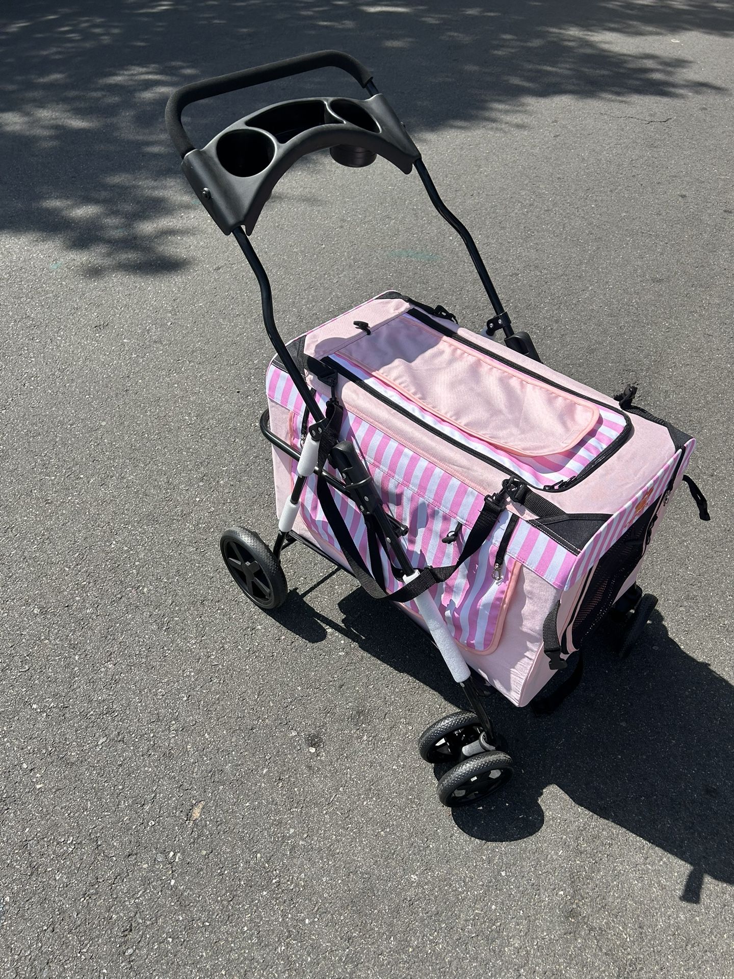 Brand, new luxury, dog stroller, pink folding