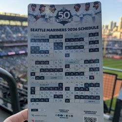 2026 Mariners Schedule Fridge Magnet Exclusive Stadium Give Away 3/26 Opening Night 