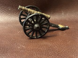 Vintage brass & cast iron cannon , collectible toys