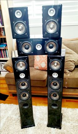 Vocal Surround Sound Speaker System Double Wound Front Speakers In Great Working Condition