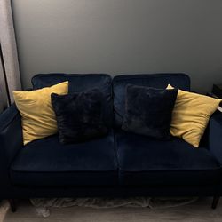 Fairfax Denim Velvet Loveseat