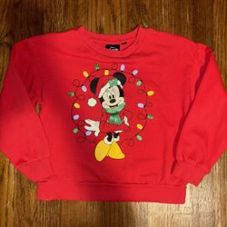 Girls Minnie Mouse Christmas Sweater Size 10/12