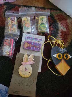 Handmade Craft Novelty Pins and Pendants Lot