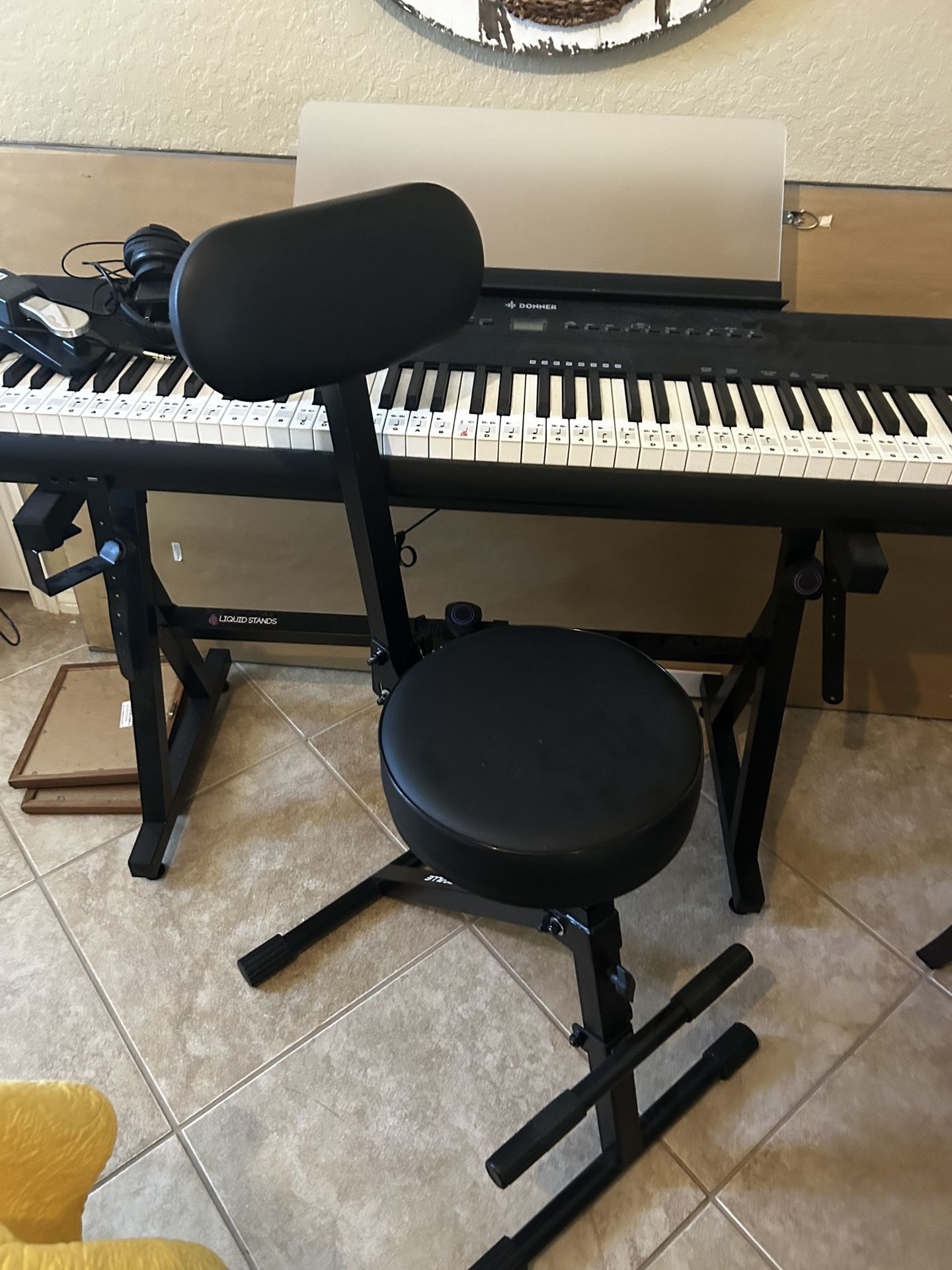 Donner Keyboard, Stand, Keyboard Chair, Self Piano Teaching Books