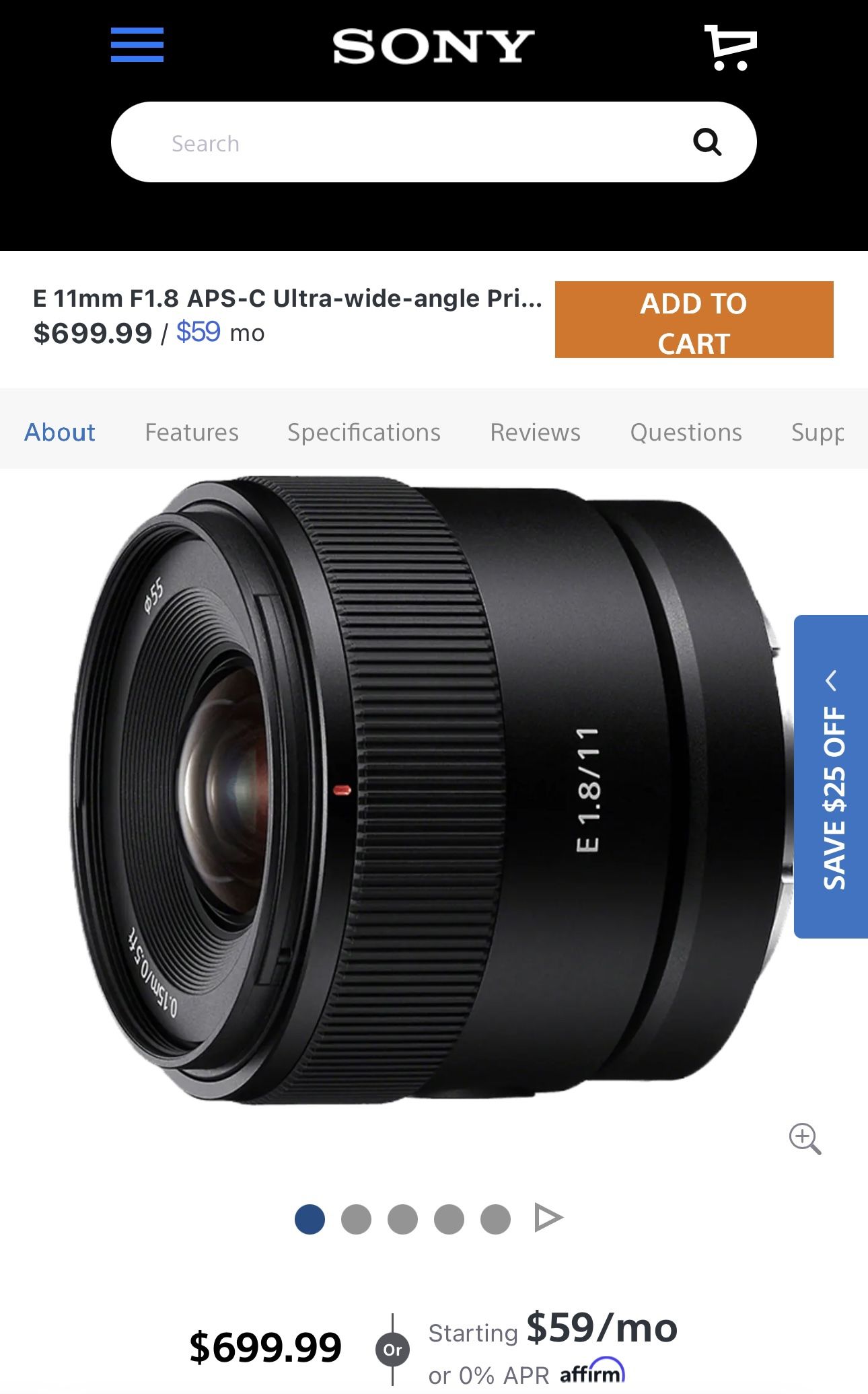 Sony E 11mm F1.8 APS-C Ultra-Wide-Angle Prime for APS-C Cameras