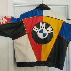 Vintage BMW Colorblock Leather Jacket