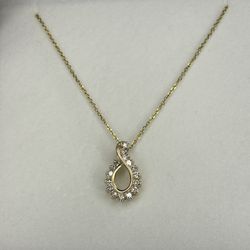 14KT GOLD INFINITY DIAMOND CHARM 