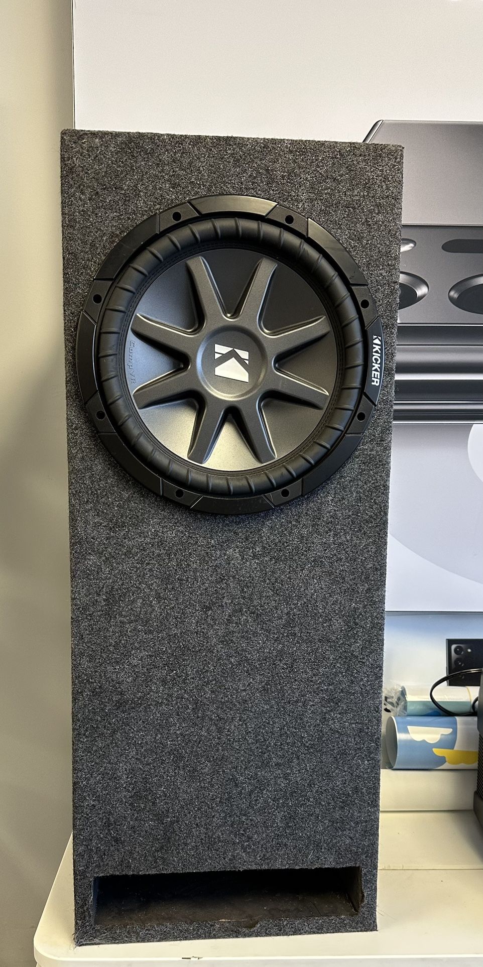 KICKER Comp 12 Car Subwoofer Box Enclosure 10C12-4 | 300W Peak Power with Amp