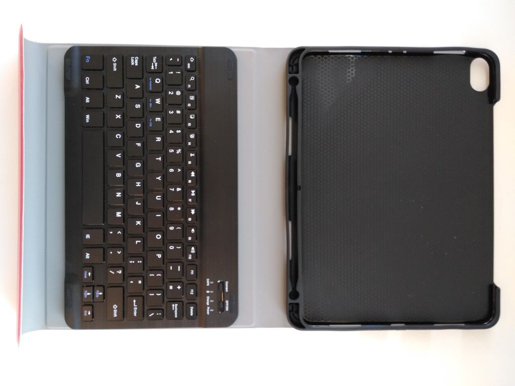 Tablet Case with Keyboard for 243 mm x 175 mm Tablet Auto Wake, Sleep Ultra Lightweight Shockproof (Red)