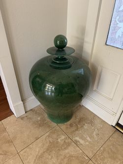Large Green Urn Vase