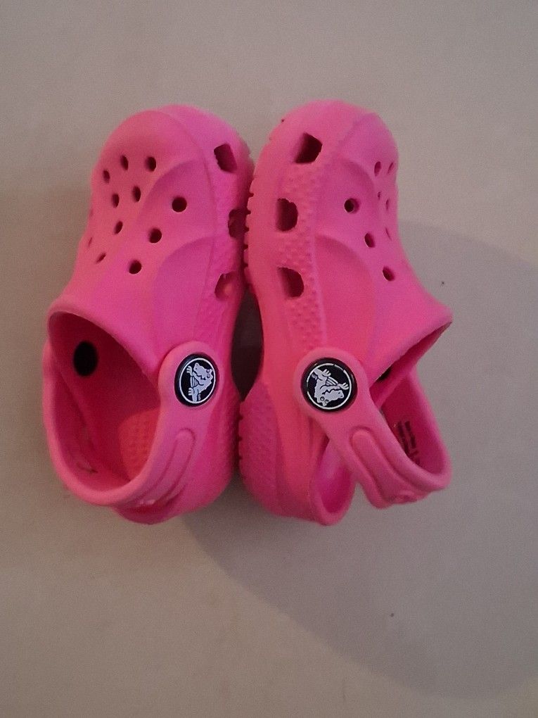 Pink Baby Crocs Size 4