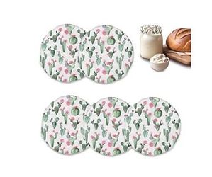 Sourdough Starter Cloth Covers, Colorful Cactus 🌵 Fermentation Fabric Lids, Fits 3-4 Inch Jar Mouths, 5-Pack