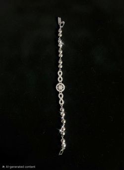 Silver Beaded Bracelet with Crystal Infinity Charm