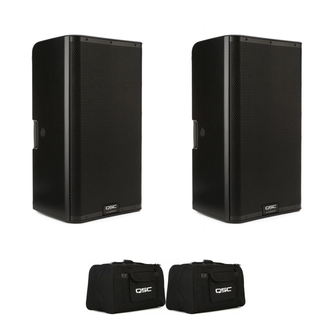 QSC K12.2 2,000-watt 12-inch Powered Speaker Pair With Bags