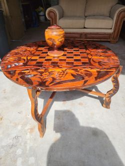 Wood Reversal Table...antique And Rare