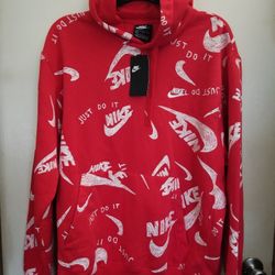 NIKE "JUST DO IT " NIKE ART JDI PULLOVER MEN'S HOODIE SWEATER SIZE LARGE RED STANDARD FIT BRAND NEW WITH TAGS CHECK OUT THE REST OF MY OFFERS. 