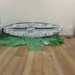 Handmade Seahawks Mosaic Surfboard