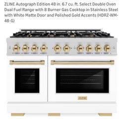 ZLINE Autograph Edition 48 in. 6.7 cu. ft. Select Double Oven Dual Fuel Range