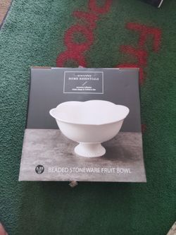 The Emma Beaded Stoneware Footed Serving Bow