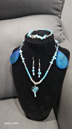 Necklace Bracelet With Earrings  Set If 2 . 