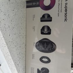 NEW Dyson Supersonic Hair Dryer W/ Attachments *HD08* Iron/Fuchsia