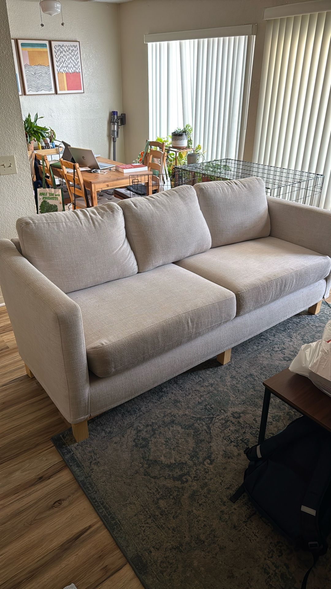 Gap Home Upholstered Wood Base Sofa, Oat