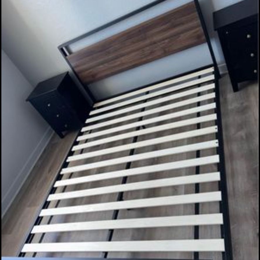 Full Size Bed Frame (with Nightstands)