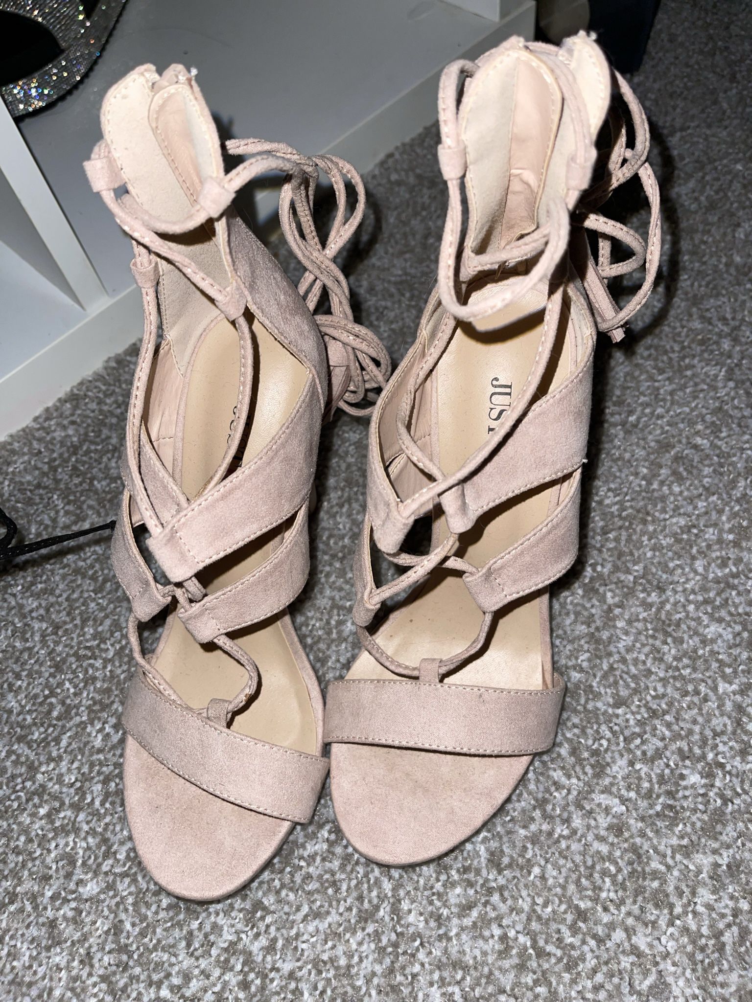 Blush Colored Strappy Heels