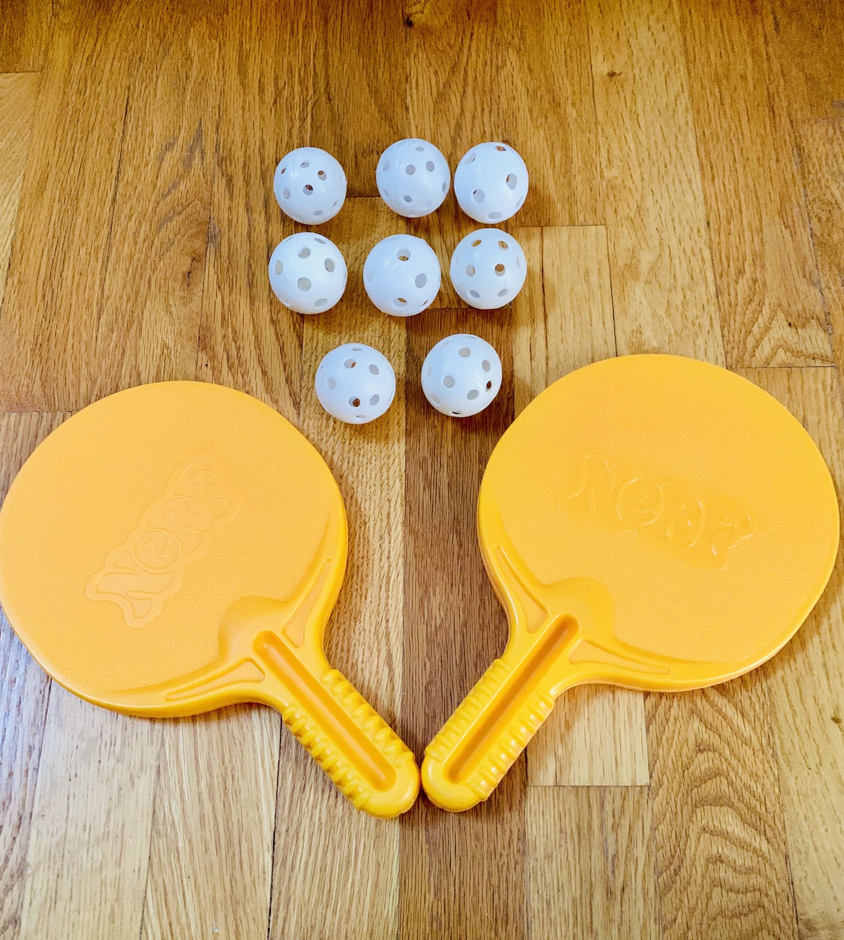 Kids 2 Nerf Paddle Ball Set with 8 Ping Pong Balls , Fun Indoor or Outdoor Game  