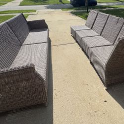 8 Seat Patio Rattan Wicker Couch And Chairs