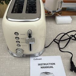 Toaster 2 slice, KitchMix Retro Stainless Steel Toaster with 6 Settings