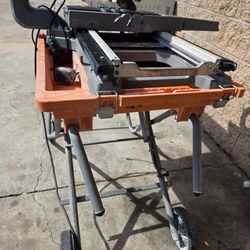 RIDGID CORDED 10"IN SLIDING TILE SAW WITH STAND