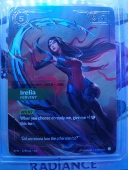 Irelia Fervent Holo Trading Card VEN 174/166 (OVERNUMBERED)