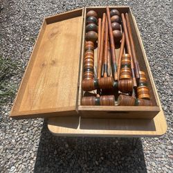 Rare 1915 Antique Croquet Set 