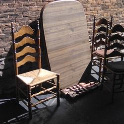 Wooden Table with 3 Chairs 