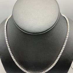 3mm Sterling Silver with Moissanite Tennis Chain 