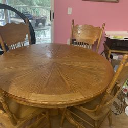 dining table with leaf and 4 chairs