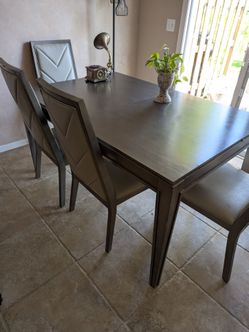 Dark Gray Dining Table with Chairs ( not free)