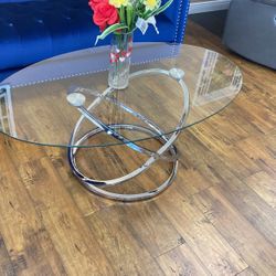 Window Coffee Table W/ 2 Small Tables