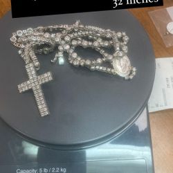 10k White Gold 13.00 Carat Diamond Rosary Chain