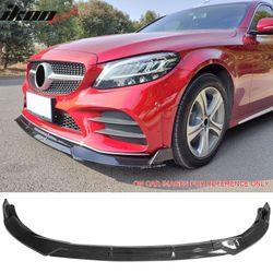 Fits 2019-2022 Benz C-Class C43 AMG C300 BR Style Front Bumper Lip Carbon Fiber Print