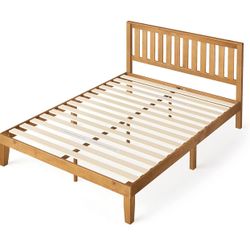 NIB King Size ZINUS Alexia Wood Platform Bed Frame with headboard Solid Foundation 