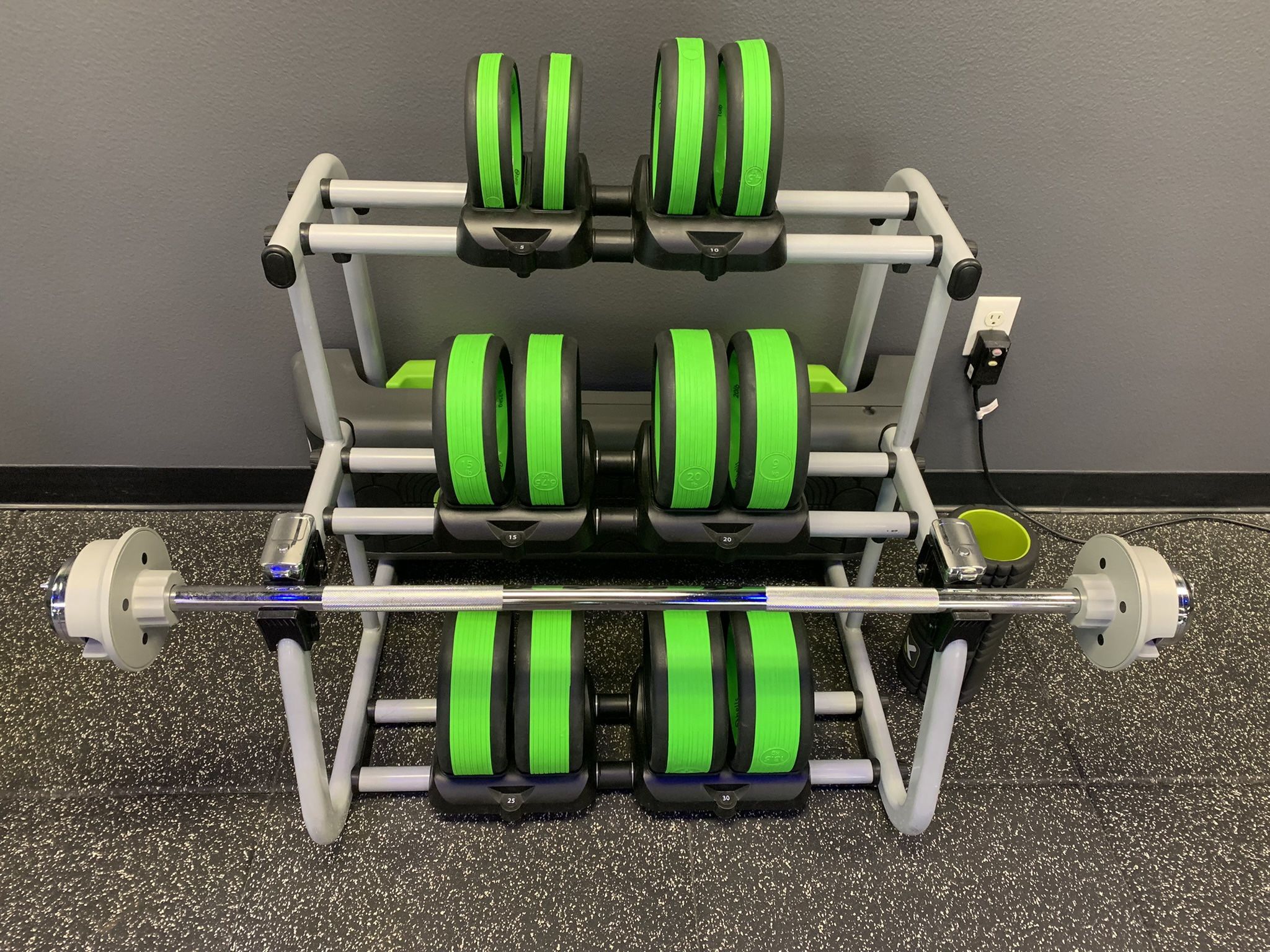 NuBell Hand Weights, Bar and Rack